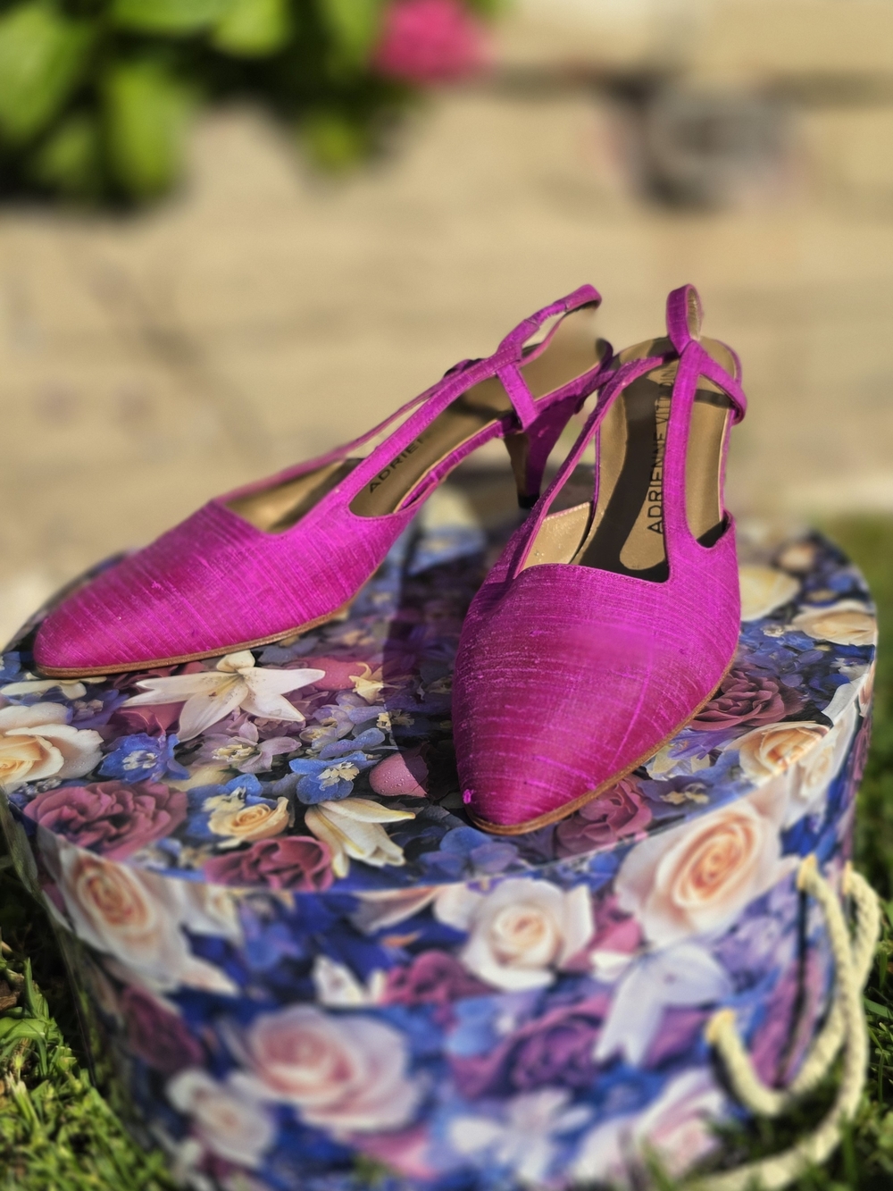 Adrienne Vittadini Fuchsia Slingback Pointed Flats